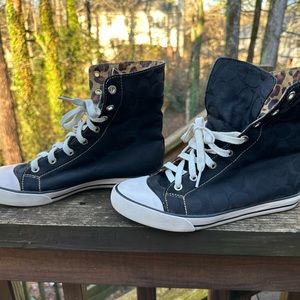 Coach High Top Leopard Sneakers